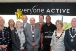 Colin Jackson CBE with Councillors, Officers and the Mayor of Gainsborough at the opening of the refurbished leisure centre