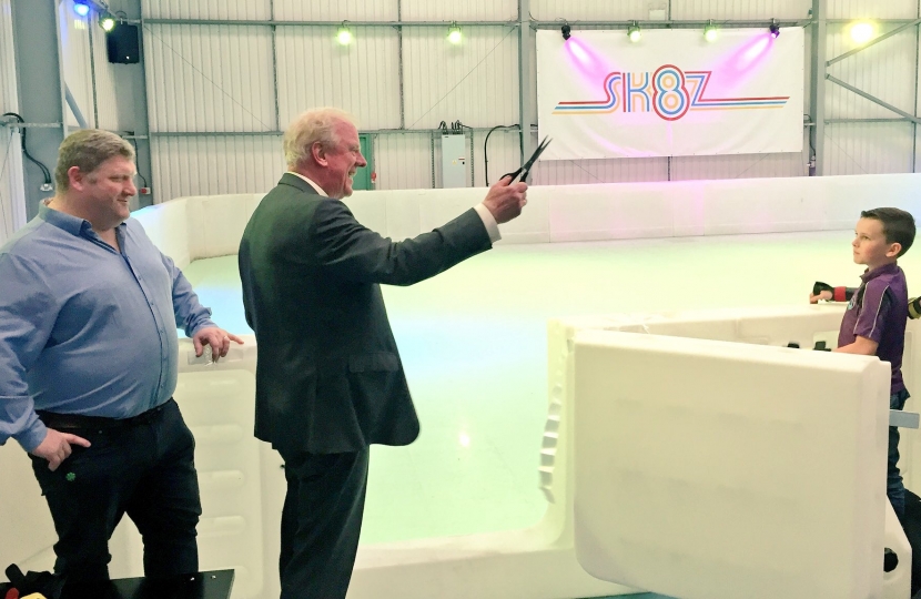 Sir Edward Leigh opens the SK8z 'off-ice' rink in Gainsborough