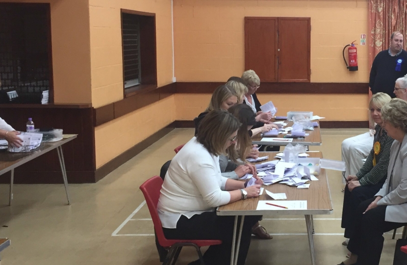The Count underway at Scotter Village Hall