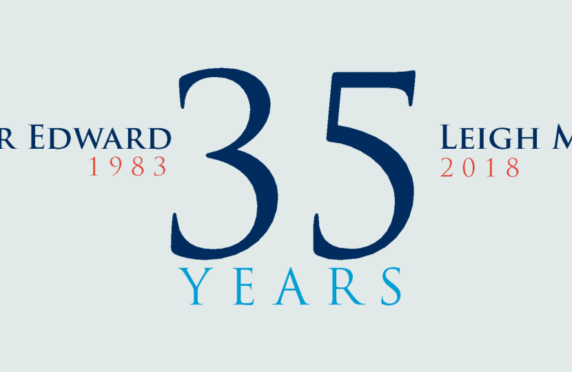 Sir Edward Leigh's 35th Anniversary of Election to Parliament Logo