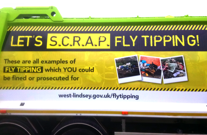 A West Lindsey District Council Refuse Freighter with the Campaign Artwork