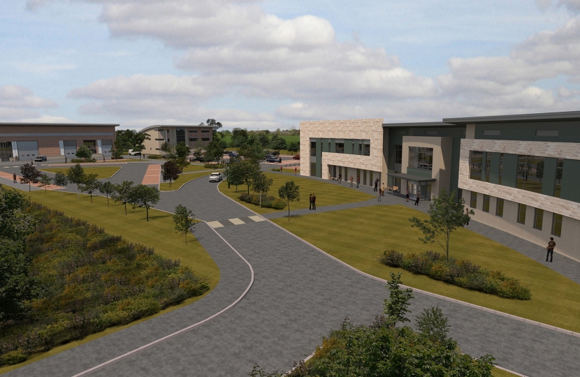 An artists impression of the new campus at Lincolnshire Showground