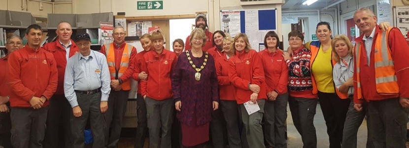 Cllr. Mewis and the Postal-Workers of the district