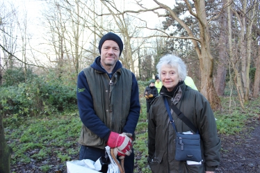 Cllr. Mrs. Gill Bardsley with Mr. David Rodger at the planting session